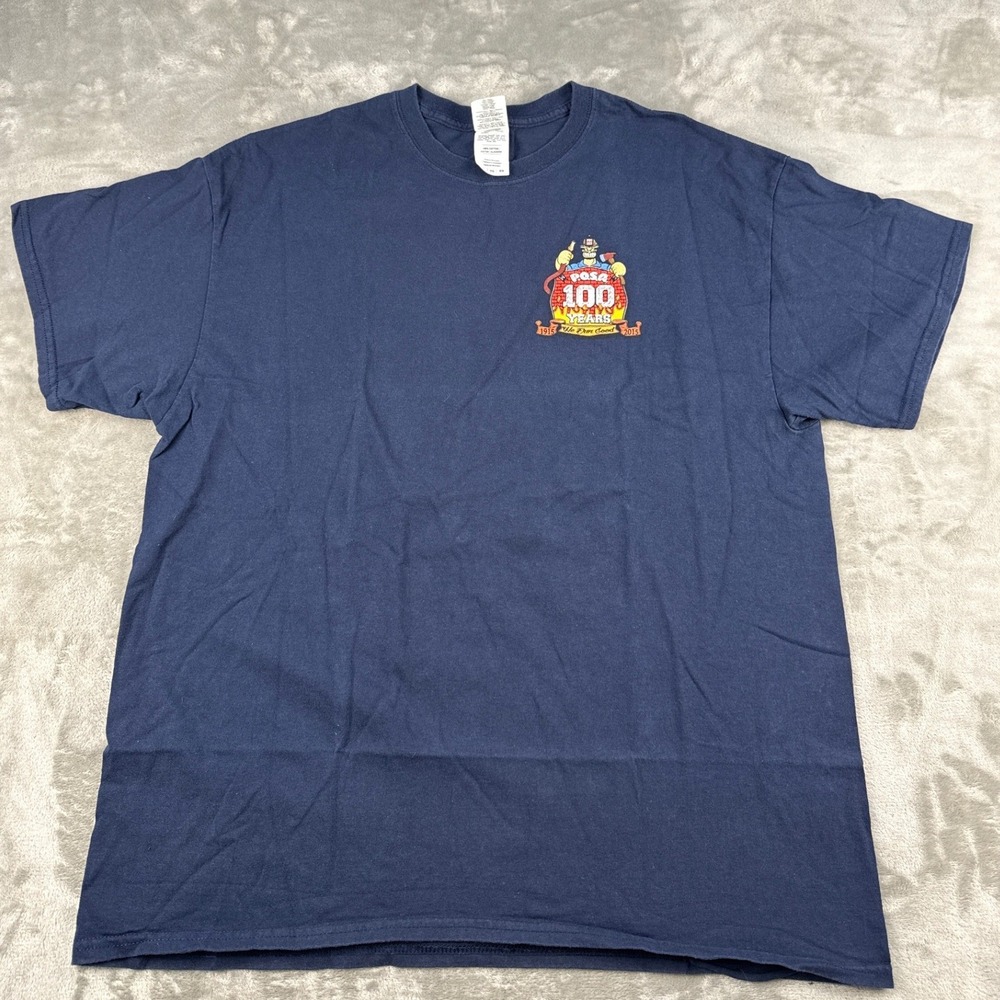Collectible‎ Gildan POSA Firefighter T-Shirt Mens XL Navy Blue Graphic Tee